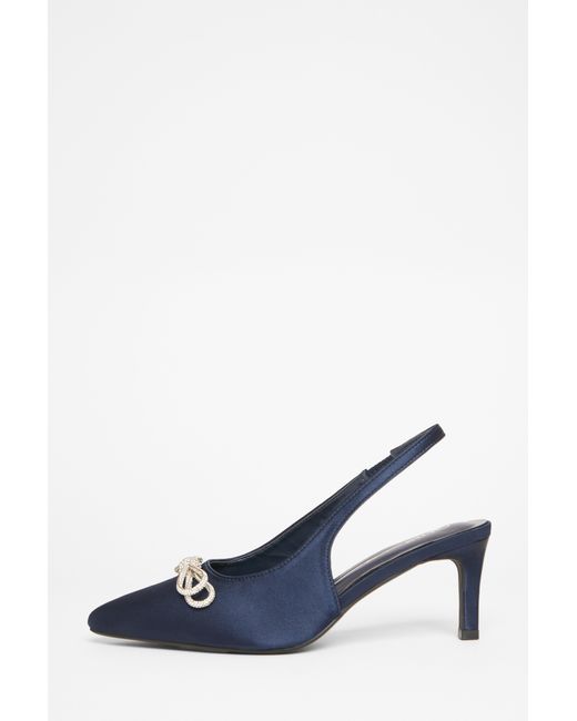 Quiz Blue Wide Fit Sling Back Heels