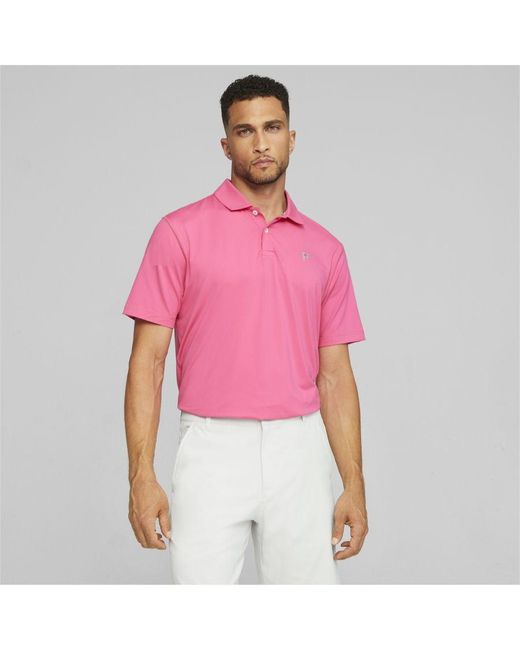 PUMA Pink X Palm Tree Crew Golf Polo Shirt for men