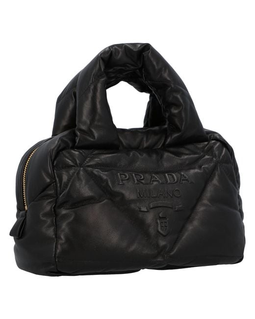 Prada Black Leather Handbag Bag