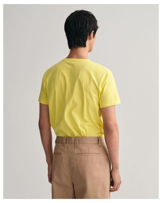 Gant Original T-shirt In Geel in het Yellow voor heren