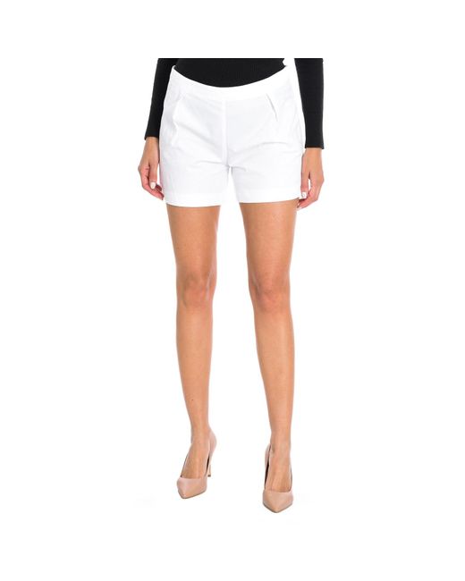 Benetton White Side Zipper Shorts 4Gh5590V3