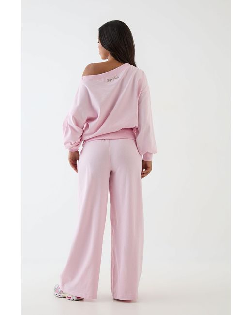 DSGN Studio Pink Lightweight Mid Rise Fold Over Waistband Jogger