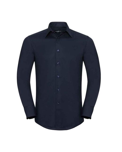 Russell Blue Collection Oxford Tailored Long-Sleeved Formal Shirt (Bright) for men