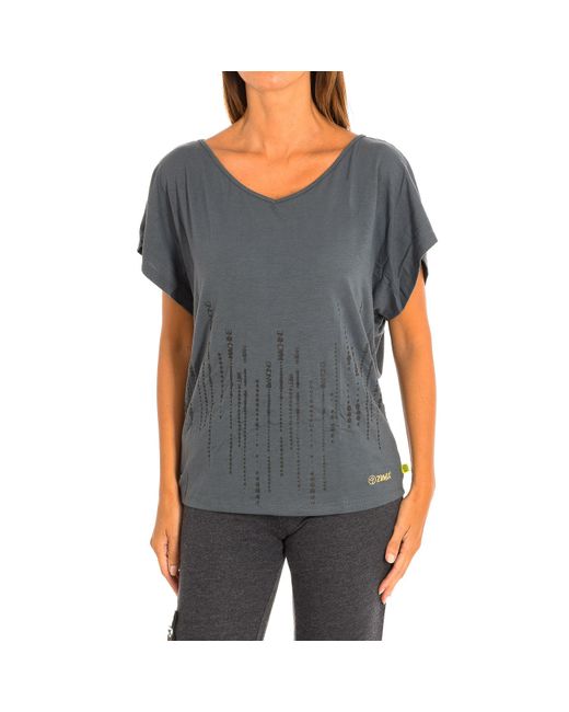 Zumba Gray Sports T-Shirt With Sleeves Z1T00463