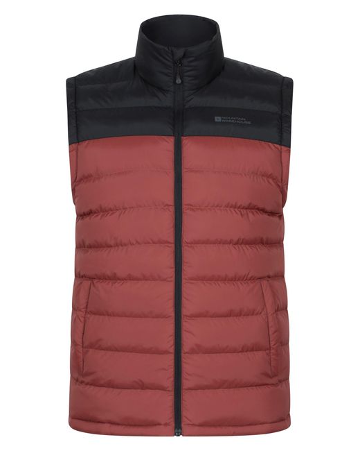 Mountain Warehouse Red 'Seasons' Padded Gilet With Two Front Pockets Water Resistant Walking Jacket Polyamide for men