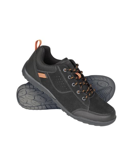 Mountain Warehouse Black 'Phantom Ii' Shoes Casual Stylish Comfortable Breathable Lace Up Trainers Suede for men