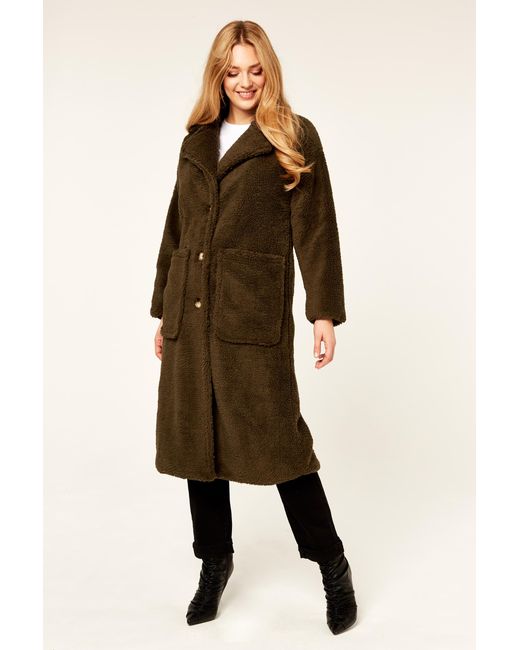 Gini London Natural Longline Teddy Coat