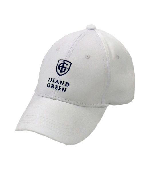 Island Green Gray Logo Curved Peak Golf Hat for men