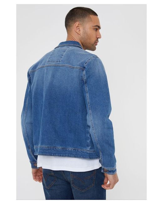 Threadbare Blue Mid Wash Denim Jacket for men