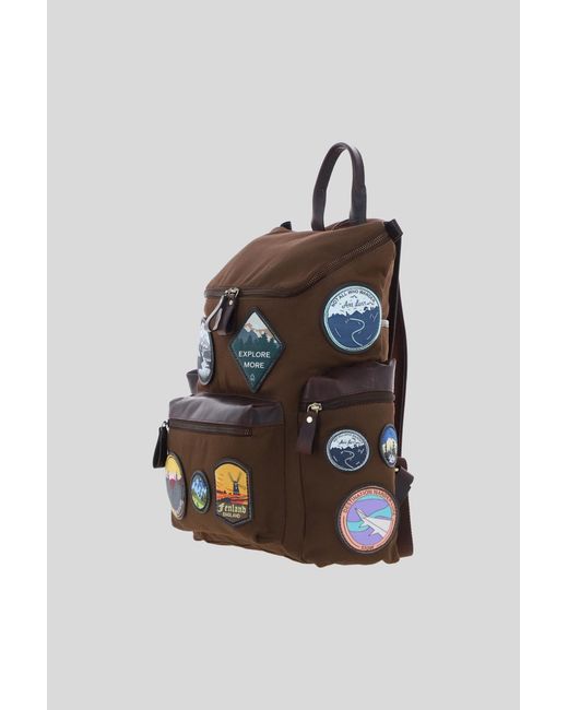 Fenland Sheepskin Blue Explorer Patch Backpack for men