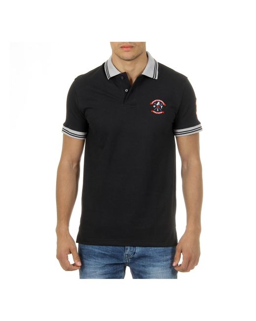 Ufford & Suffolk Polo Club Black Short Sleeves Enigma Cotton for men