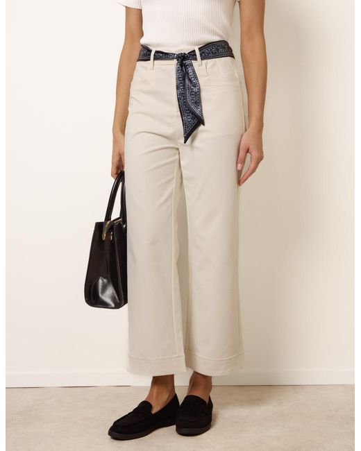 Blue Vanilla Brown Scarf Belt Trousers