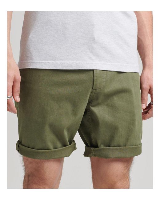 Superdry Green Vintage Officer Chino Shorts for men