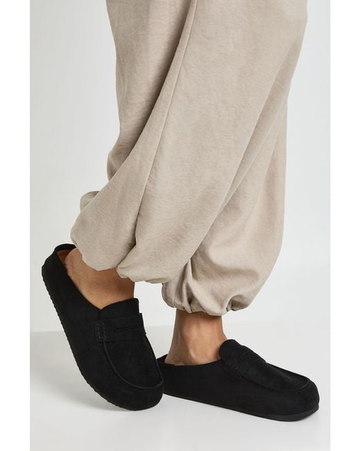 Boohoo Natural Faux Suede Wrapped Clog Mules