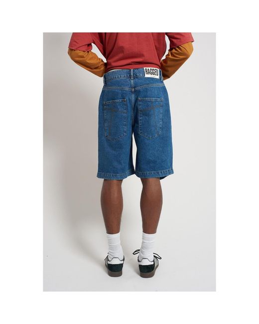 The Ragged Priest Blue Rag Feral Shorts for men