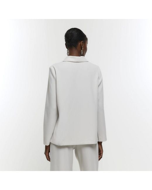 River Island White Blazer Button Up