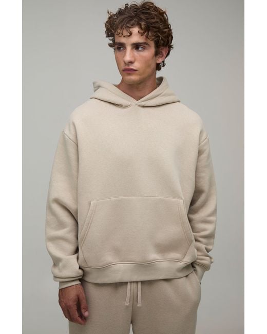 BoohooMAN Natural Essential Oversized Boxy Over The Head Hoodie for men