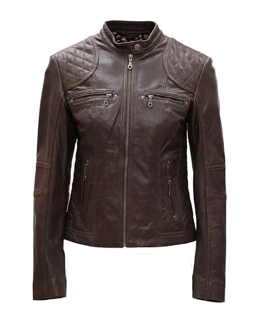 Pelle D'annata Black D’Annata Ladies Real Leather Biker Jacket