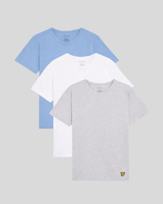 Lyle & Scott Blue 3-Pack Lounge T-Shirts for men
