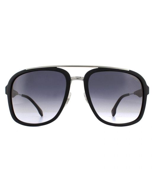 Carrera Blue Aviator Ruthenium Matte Dark Gradient Sunglasses Metal for men
