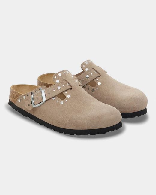Birkenstock White Boston Clogs