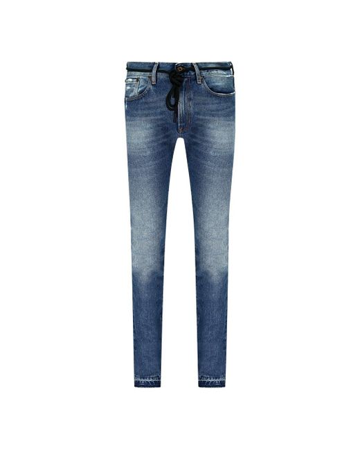 Off-White c/o Virgil Abloh Blue Diags Stripes Jeans Textile for men