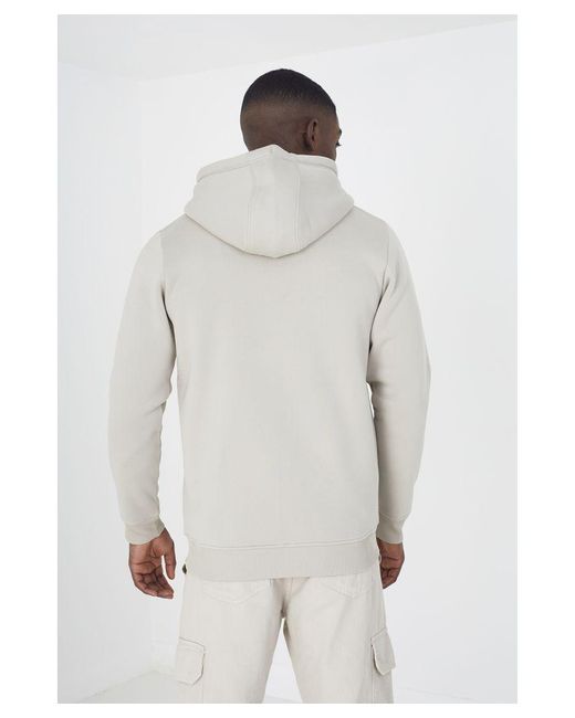 Brave Soul White Light 'Spectrum' Zip Through Hoodie for men