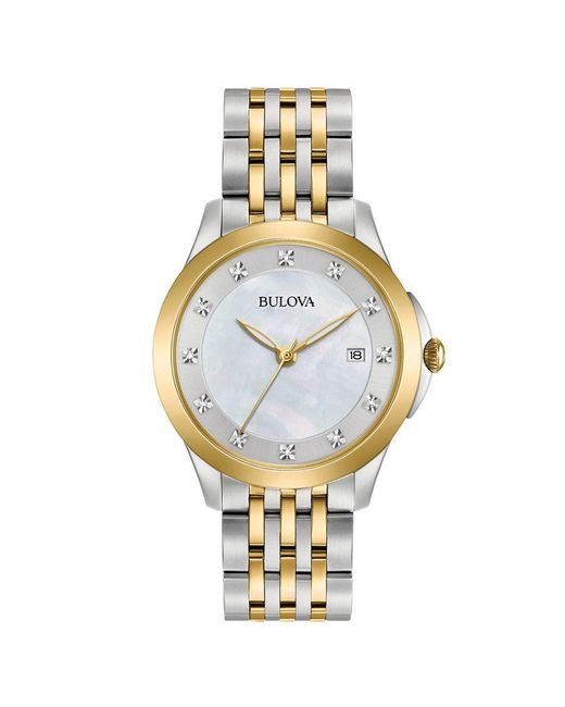 Bulova Metallic Multicolour Watch 98s161 Stainless Steel