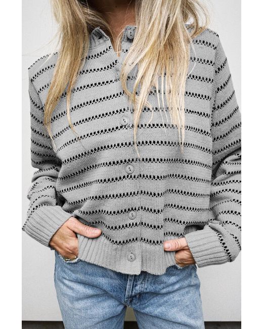 Azura Exchange Open Gehaakte Cardigan in het Gray