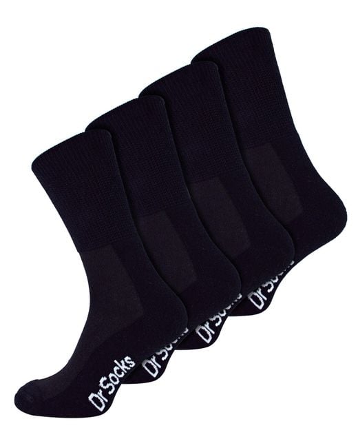 Dr.Socks Blue 4 Pair Multipack Bamboo Diabetic Socks for men