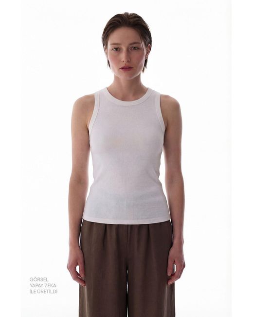Penti Purple Ribbed Cotton Cami Tank