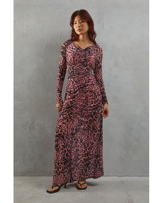 Leopard print midi dress warehouse hotsell