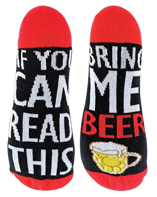 Sock Snob Red If You Can Read This Socks Bring Me Beer for men