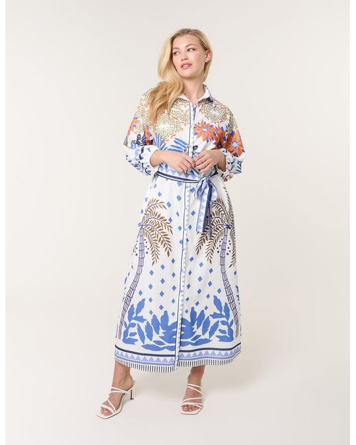 Blue Vanilla Blue Tropical Print Dress