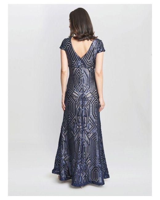 Gina Bacconi Blue Marcia Sequin Gown