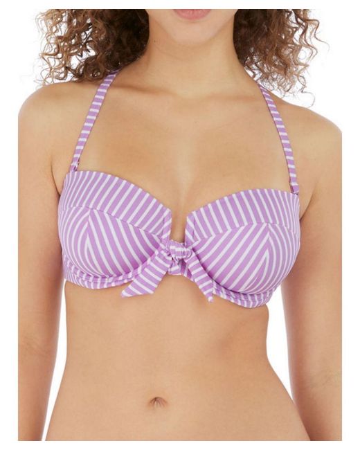 Freya Purple Beach Hut Bandeau Bikini Top