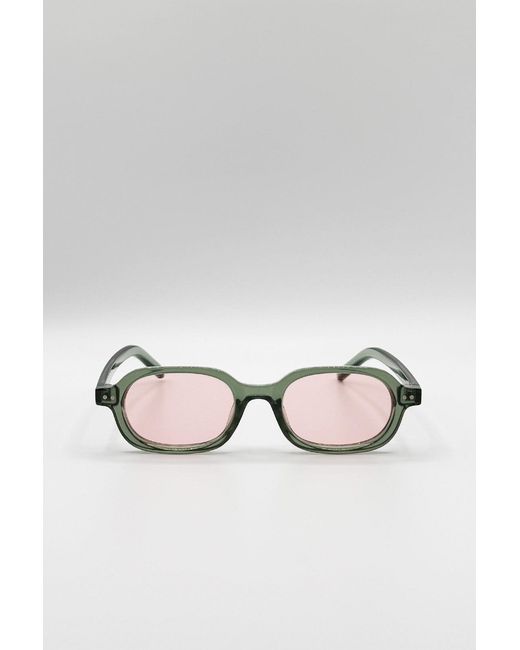 SVNX Brown Retro Rounded Square Sunglasses