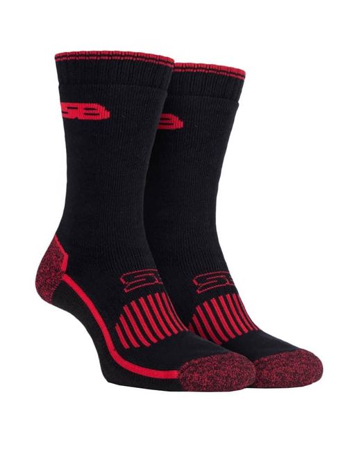 Storm Bloc Black 2 Pairs Heavy Duty Reinforced Breathable Cotton Work Socks For Boots for men