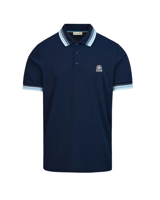 Sandbanks Blue Gradient Rib Polo Cotton for men