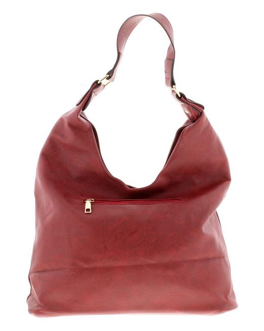 Wynsors Red Slouch Handbag Tori Zip Fastening Dk
