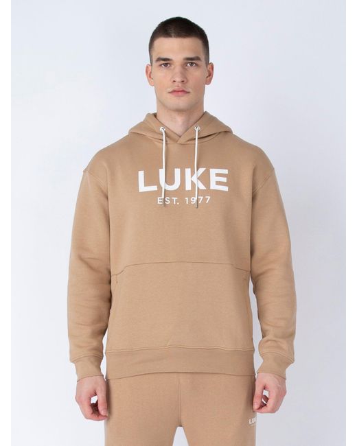 Luke 1977 Natural Grand Soft Cotton Relaxed Fit Overhead Hoodie for men