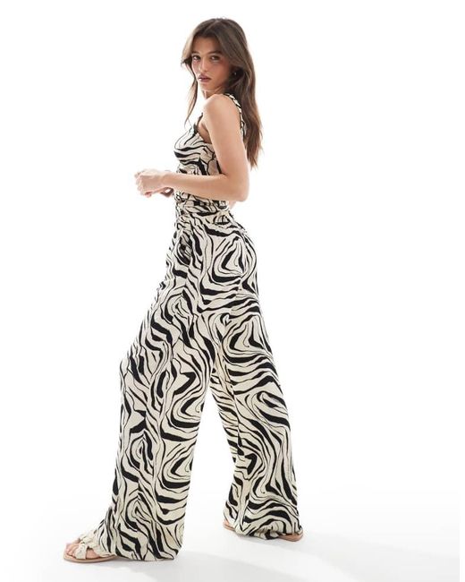 Vero Moda White Wide Leg Jersey Trouser Co-Ord