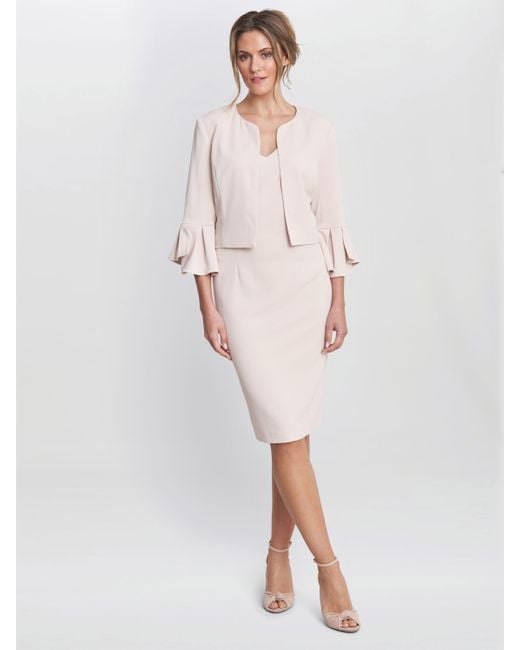 Gina Bacconi White Melissa Crepe Dress And Jacket