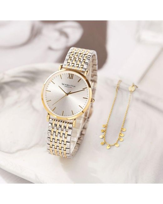 Victoria Hyde London Metallic Primrose Watches Classic Bicolor Stainless Steel