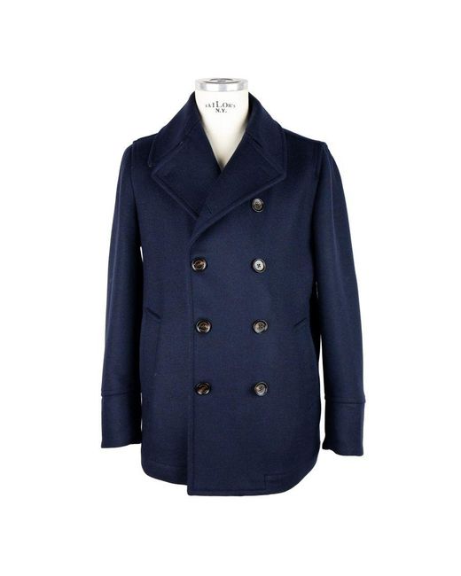 Aquascutum Blue Classic Double-breasted Wool Jacket for men