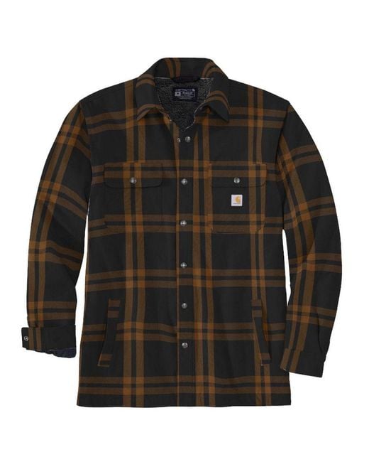 Carhartt Black Roane Sherpa Lined Shirt Jacket for men