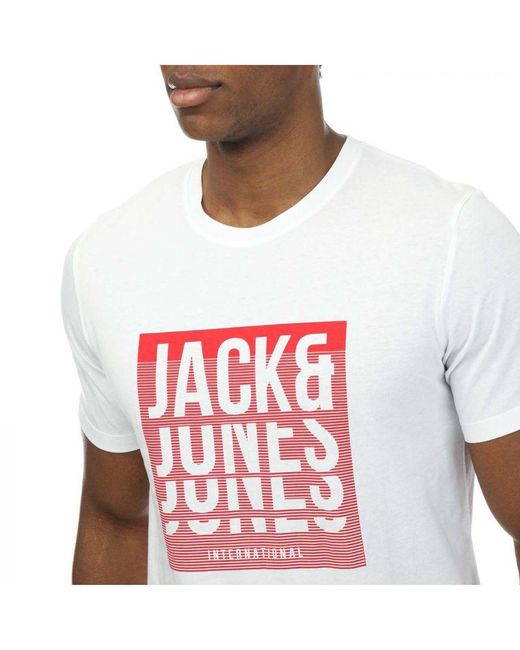 Jack & Jones Jack And Jones Flint 5 Pack Crew T-shirts In Multicolour in het Red voor heren