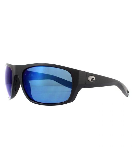 Costa Del Mar Blue Sunglasses Half Moon Hfm 193 Obmp Bahama Fade Mirror Polarized Plastic for men