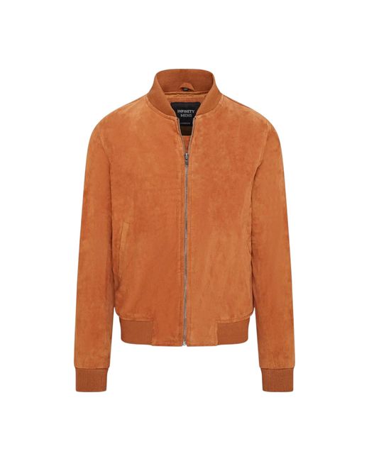 Infinity Leather Brown Goat Suede Ma-1 Bomber Jacket-Antalya for men