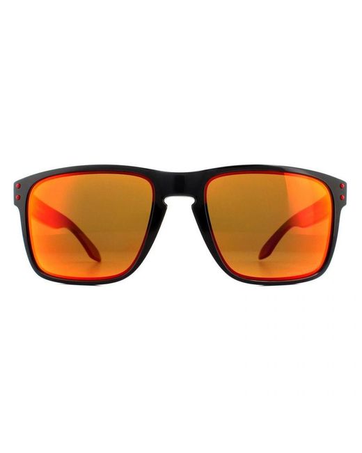 Oakley Brown Square Ink Prizm Ruby Polarized Sunglasses for men